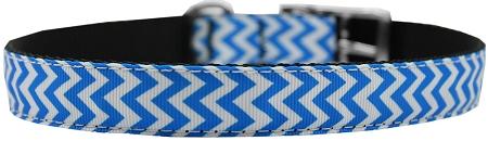 Chevrons Nylon Dog Collar With Classic Buckle 3-4