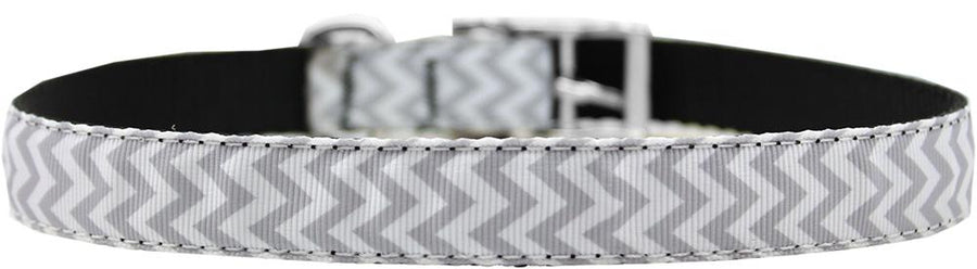 Chevrons Nylon Dog Collar With Classic Buckle 3-4