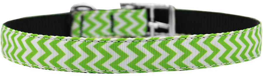 Chevrons Nylon Dog Collar With Classic Buckle 3-4