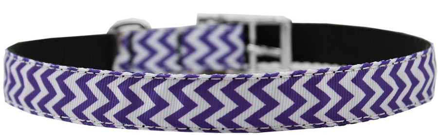Chevrons Nylon Dog Collar With Classic Buckle 3-4