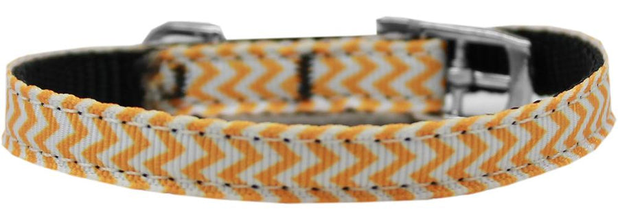 Chevrons Nylon Dog Collar With Classic Buckle 3-8