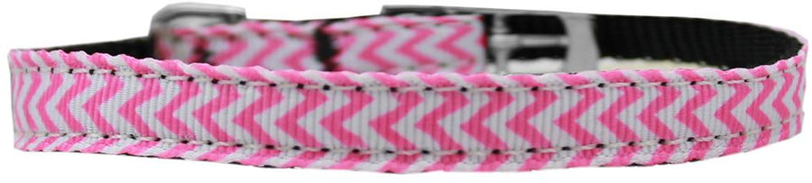 Chevrons Nylon Dog Collar With Classic Buckle 3-8