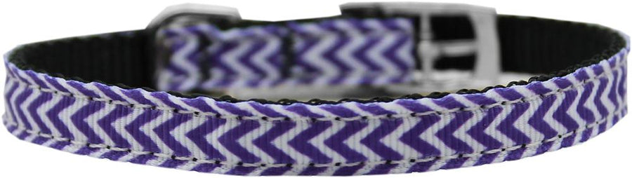Chevrons Nylon Dog Collar With Classic Buckle 3-8