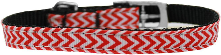 Chevrons Nylon Dog Collar With Classic Buckle 3-8