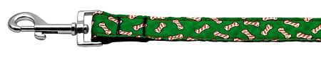 Candy Cane Bones Nylon And Ribbon Collars  . 1'' Wide X 6' Leash