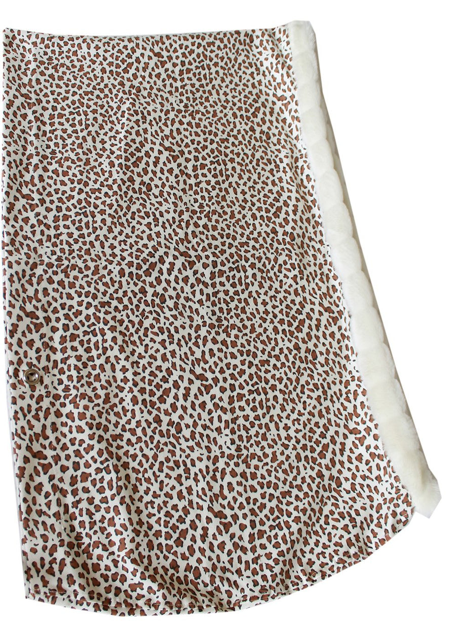 Puppy Pouch Sling Cheetah W- Ivory Trim Size Small