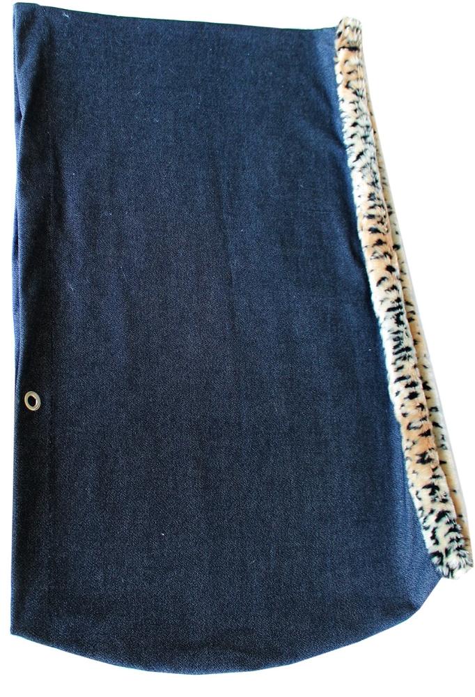 Puppy Pouch Sling Denim W- Cheetah Trim Size Large