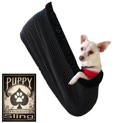 Flying Dragon Rhinestone Puppy Holdem Sling - Black Trim Size Sm-md