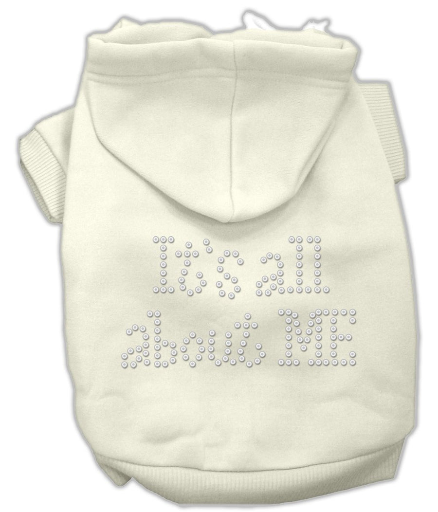 It's All About Me Rhinestone Hoodies Cream Xs (8)