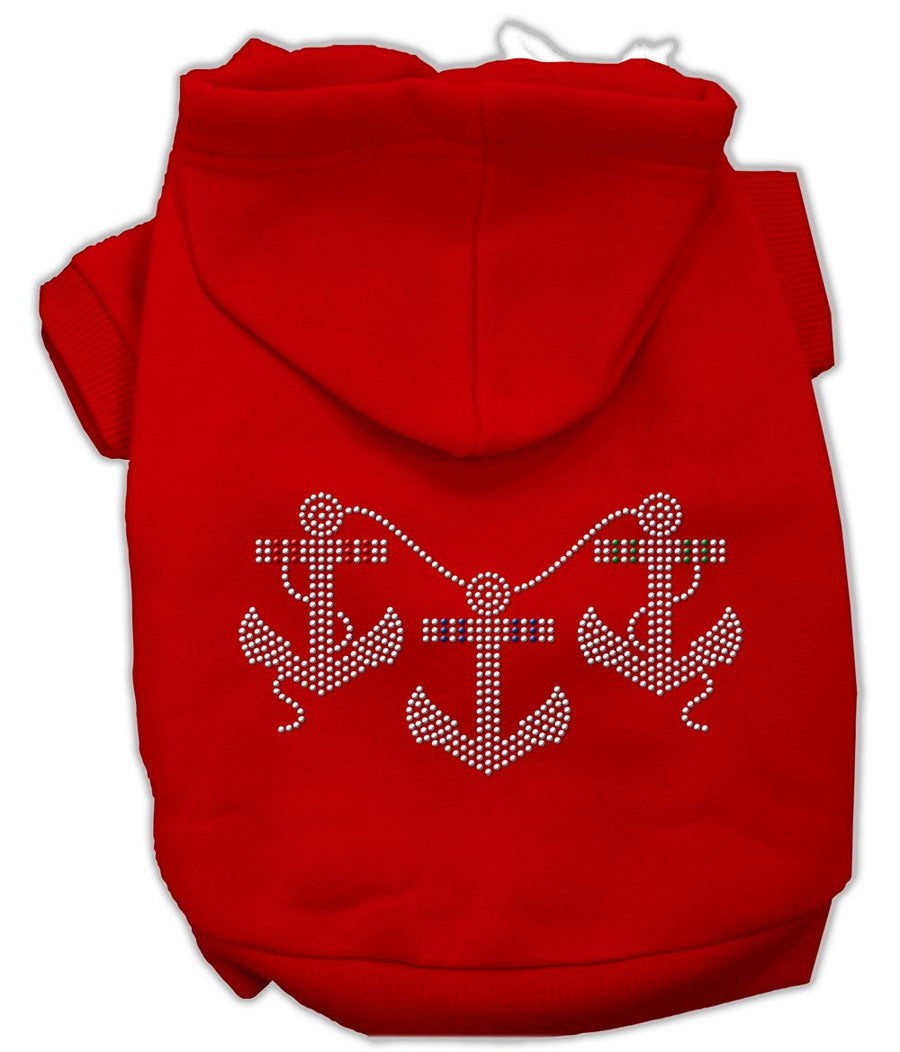 Rhinestone Anchors Hoodies Red Xl (16)