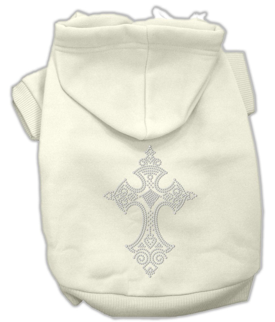 Rhinestone Cross Hoodies Cream Xxl (18)