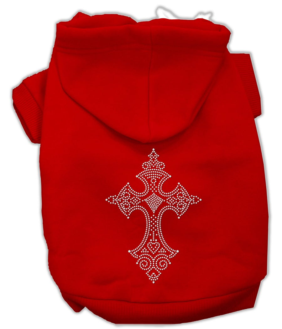 Rhinestone Cross Hoodies Red Xxl (18)