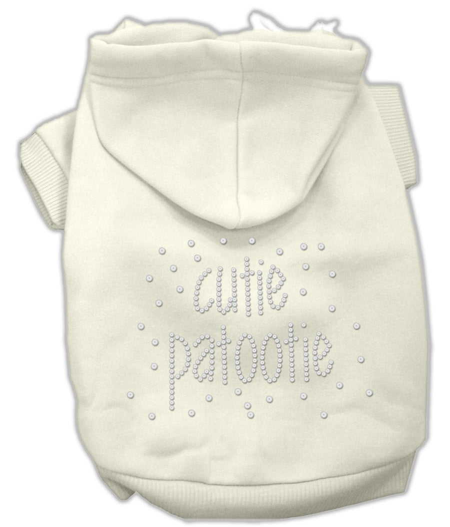 Cutie Patootie Rhinestone Hoodies Cream Xxxl(20)