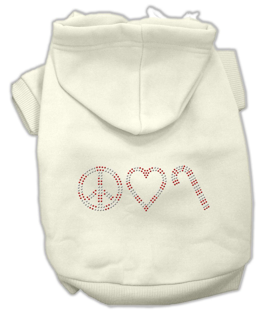 Peace, Love And Candy Canes Hoodies Cream Xs (8)