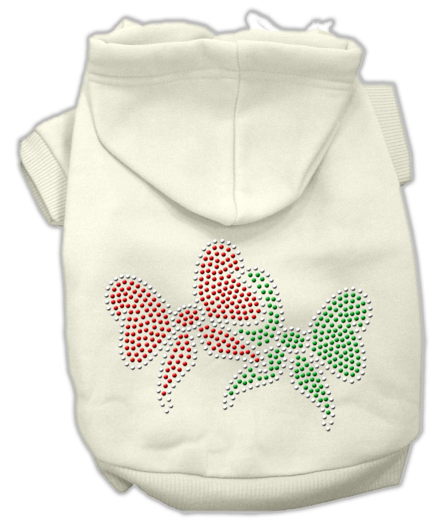 Christmas Bows Rhinestone Hoodie Cream Xxxl(20)