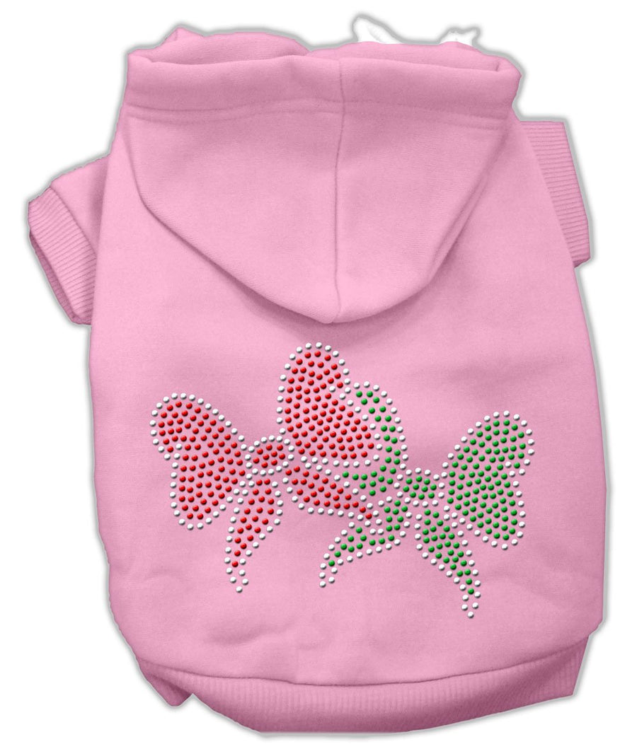 Christmas Bows Rhinestone Hoodie Pink Xxxl(20)