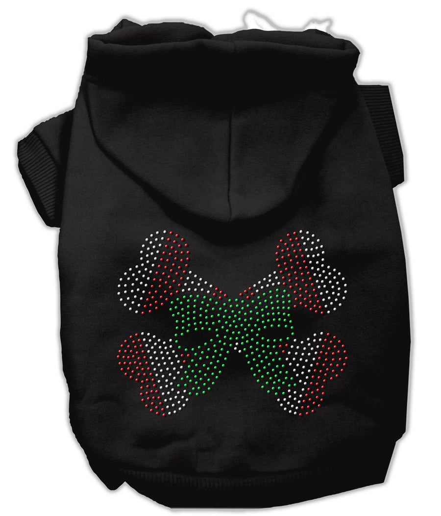 Candy Cane Crossbones Rhinestone Hoodie Black Xl (16)