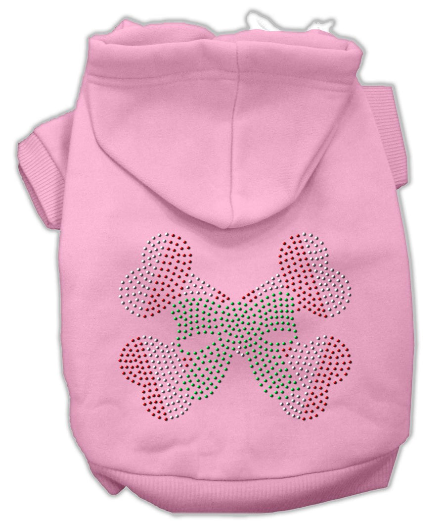Candy Cane Crossbones Rhinestone Hoodie Pink Xl (16)