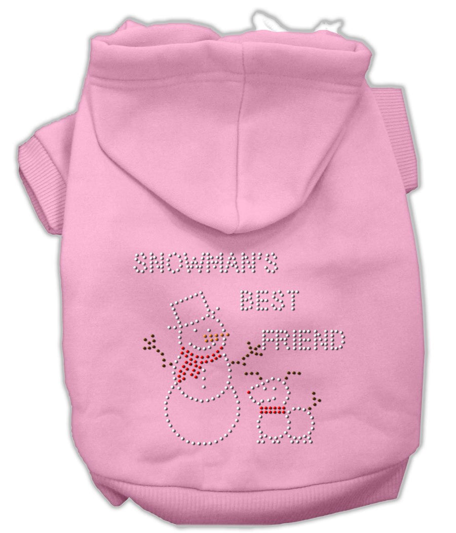 Snowman's Best Friend Rhinestone Hoodie Pink Xxxl(20)