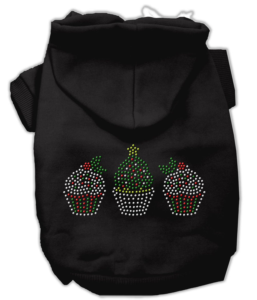 Christmas Cupcakes Rhinestone Hoodie Black Xxl (18)