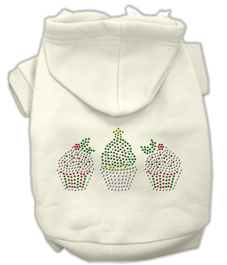Christmas Cupcakes Rhinestone Hoodie Cream Xxl (18)