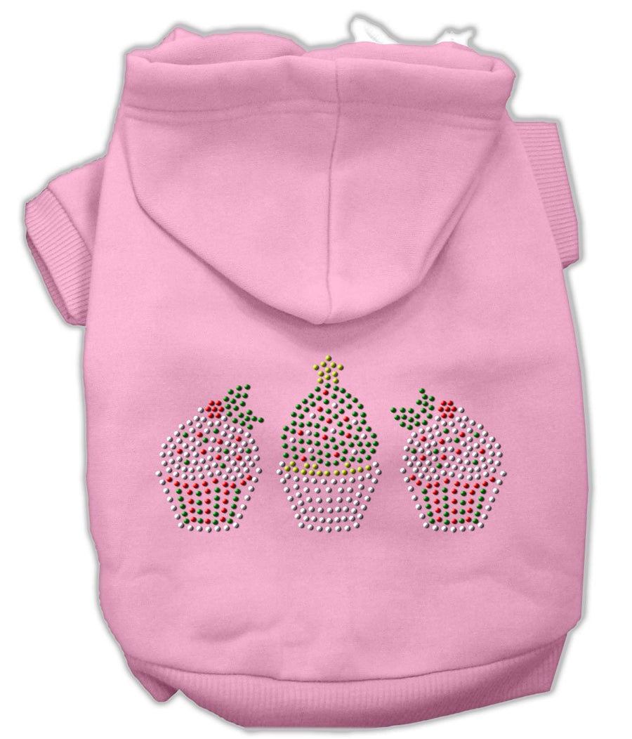 Christmas Cupcakes Rhinestone Hoodie Pink Xxl (18)