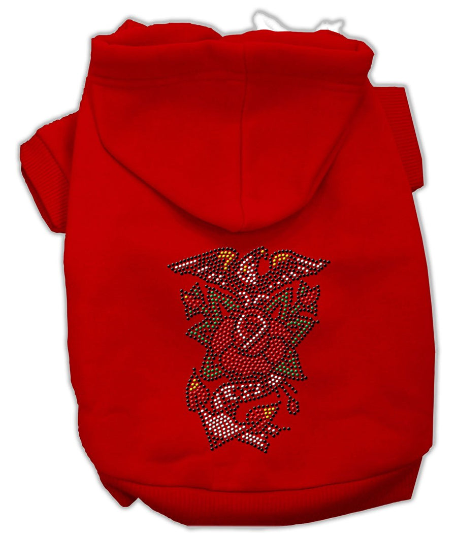 Eagle Rose Nailhead Hoodies Red Xs (8)