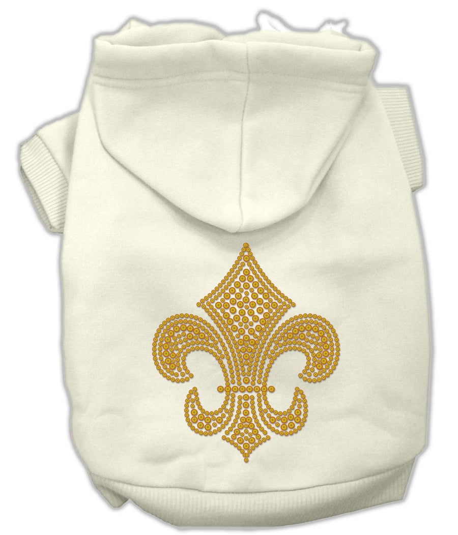 Gold Fleur De Lis Hoodie Cream Xl (16)