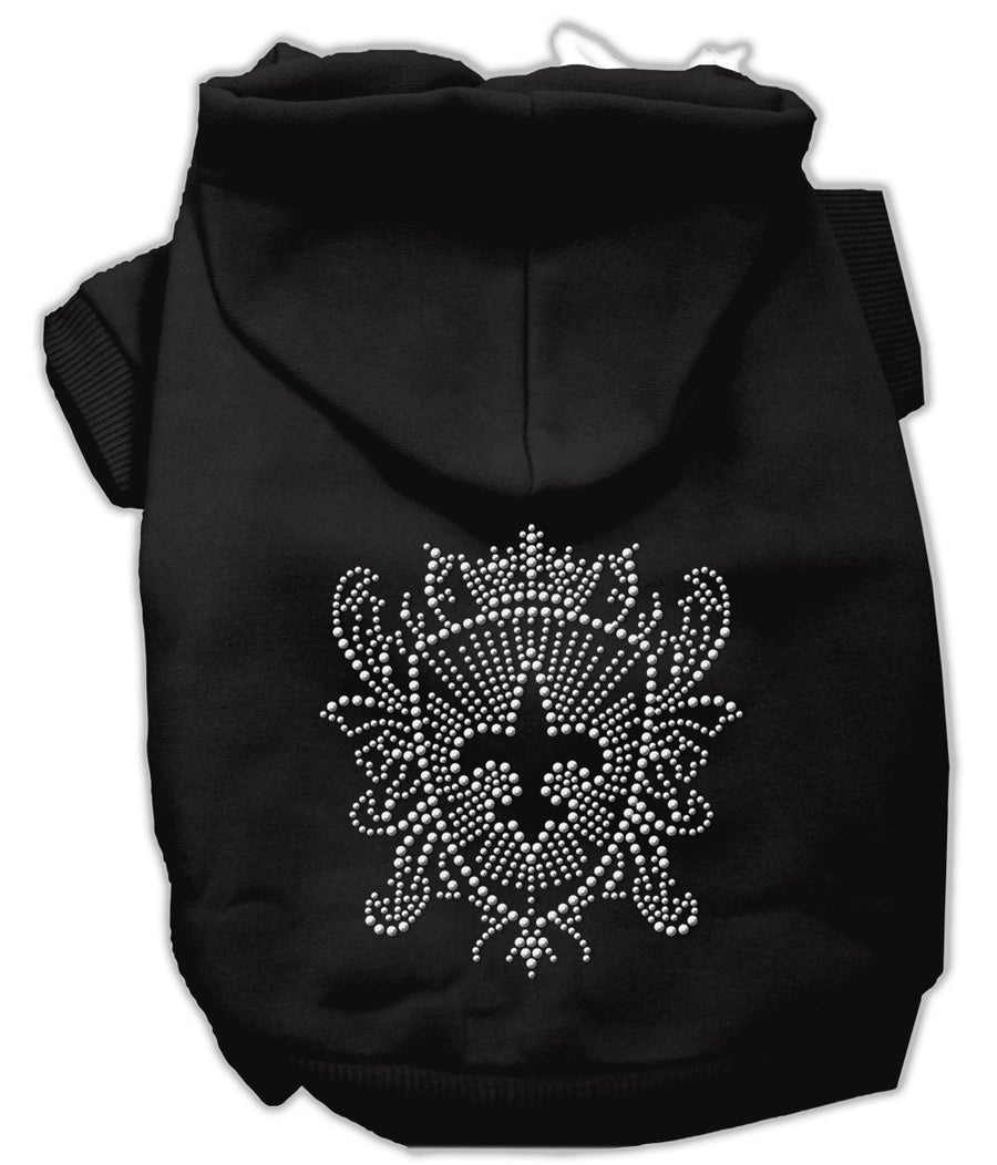 Rhinestone Fleur De Lis Shield Hoodies Black Xxl (18)