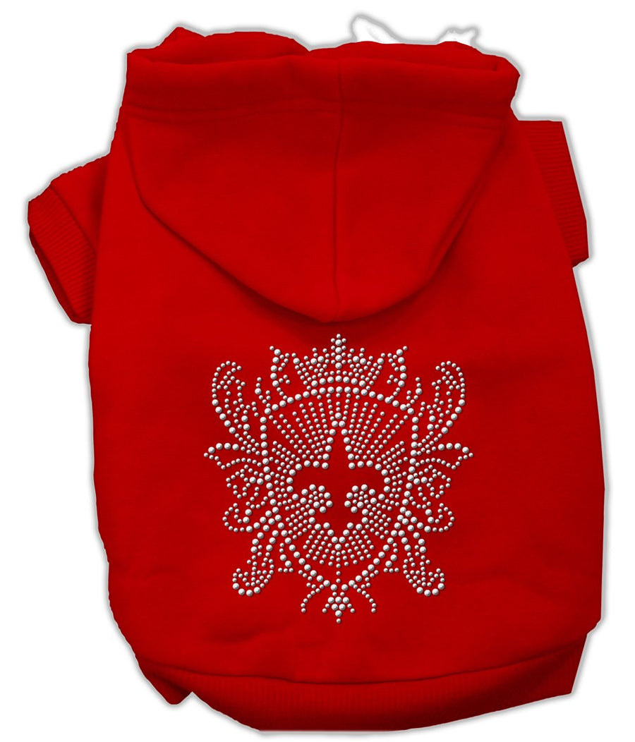 Rhinestone Fleur De Lis Shield Hoodies Red Xxl (18)