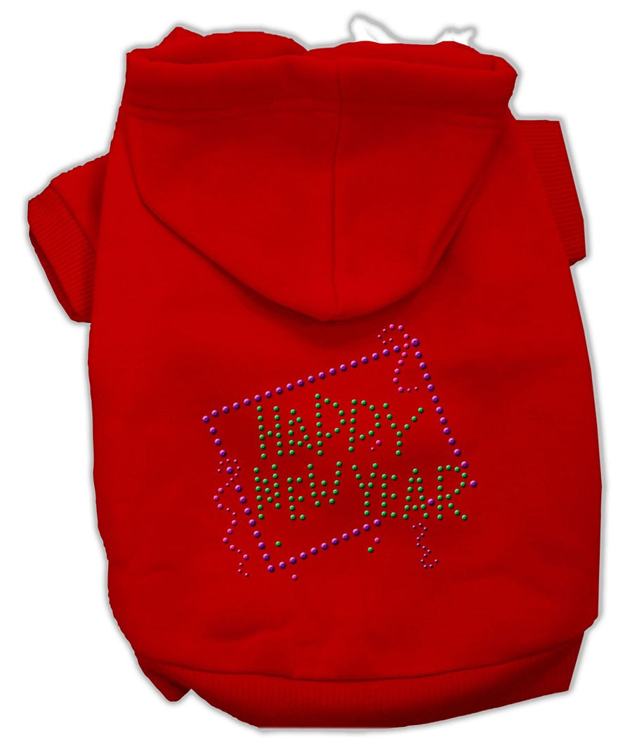 Happy New Year Rhinestone Hoodies Red Xs (8)