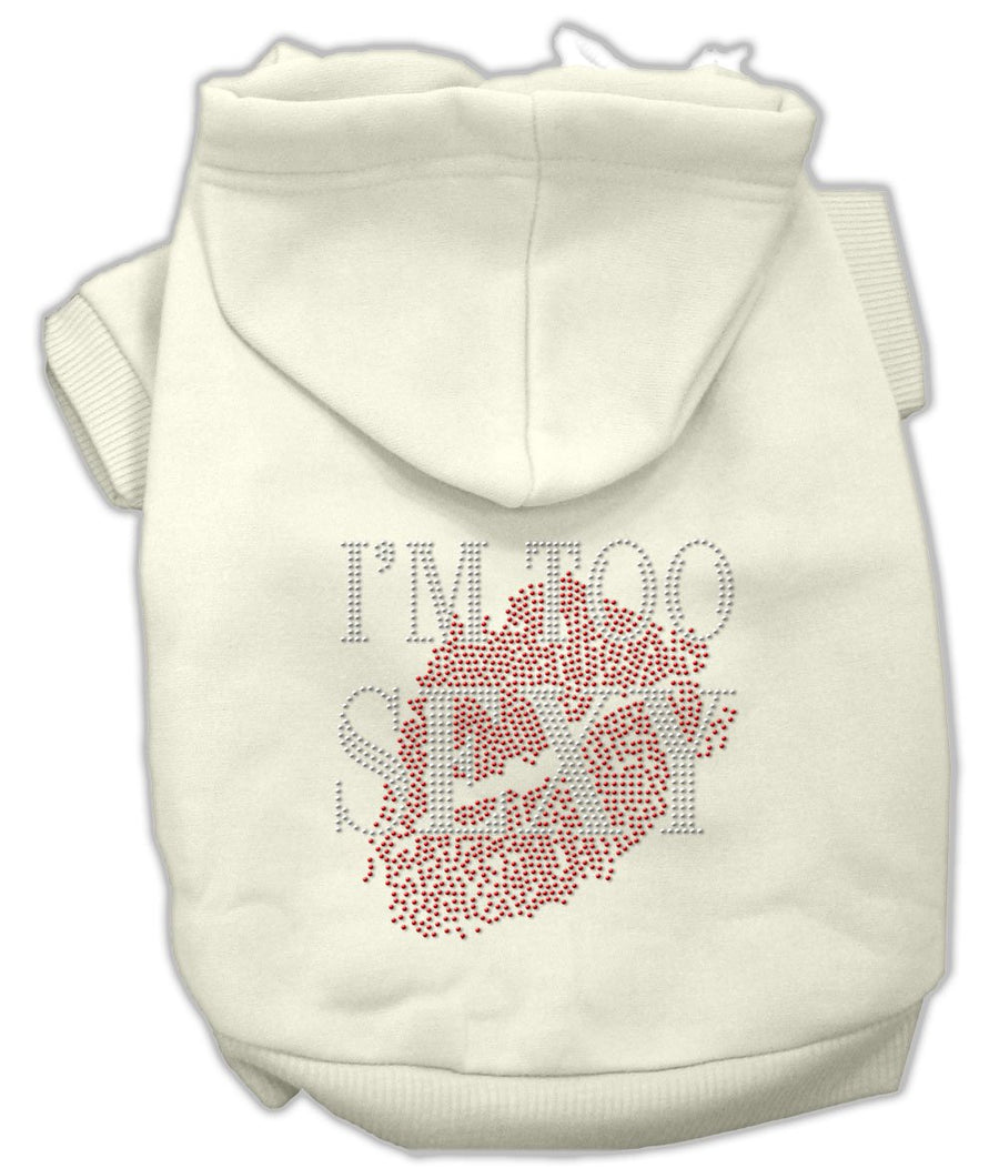 I'm Too Sexy Rhinestone Hoodies Cream Xl (16)