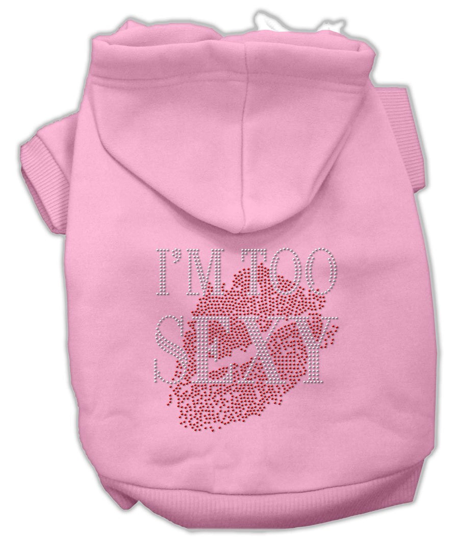 I'm Too Sexy Rhinestone Hoodies Pink Xl (16)