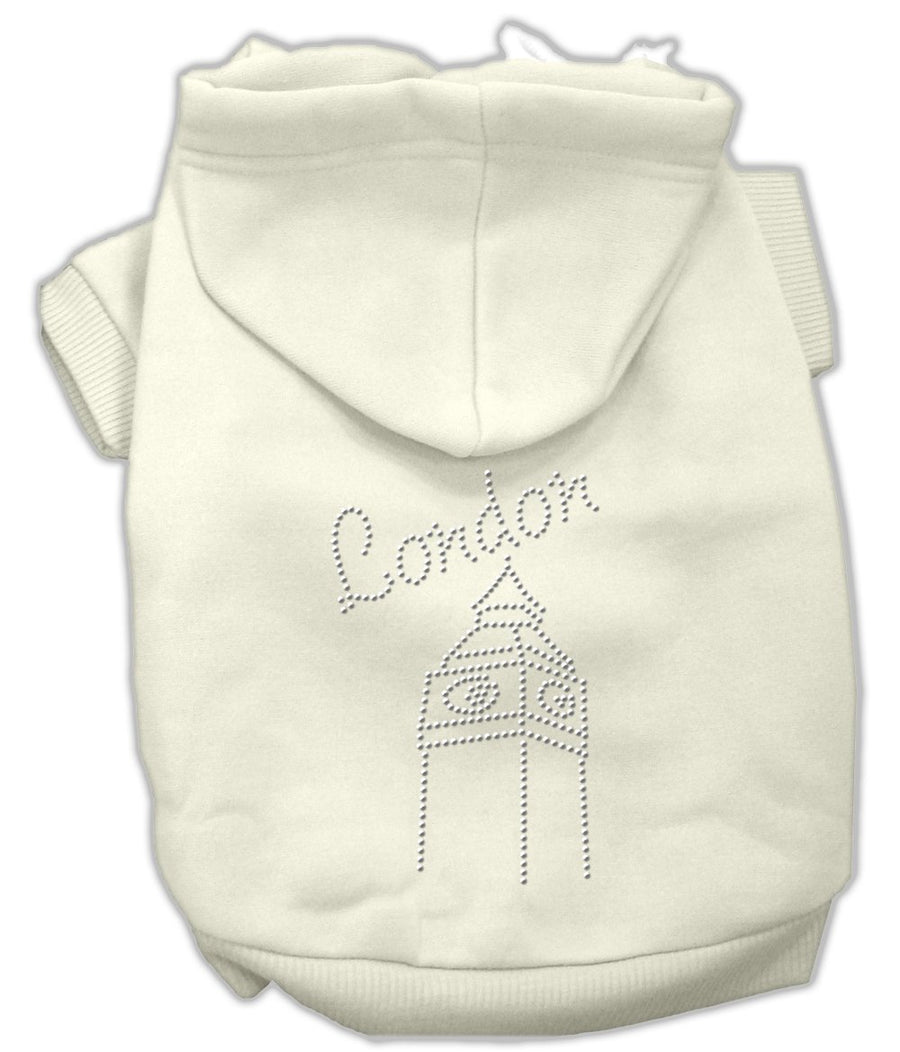London Rhinestone Hoodies Cream Xxxl(20)