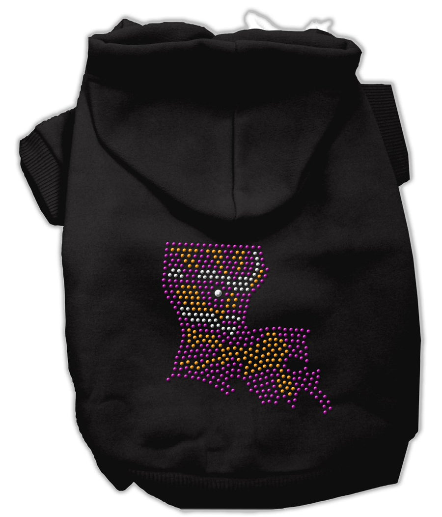 Louisiana Rhinestone Hoodie Black Xl (16)