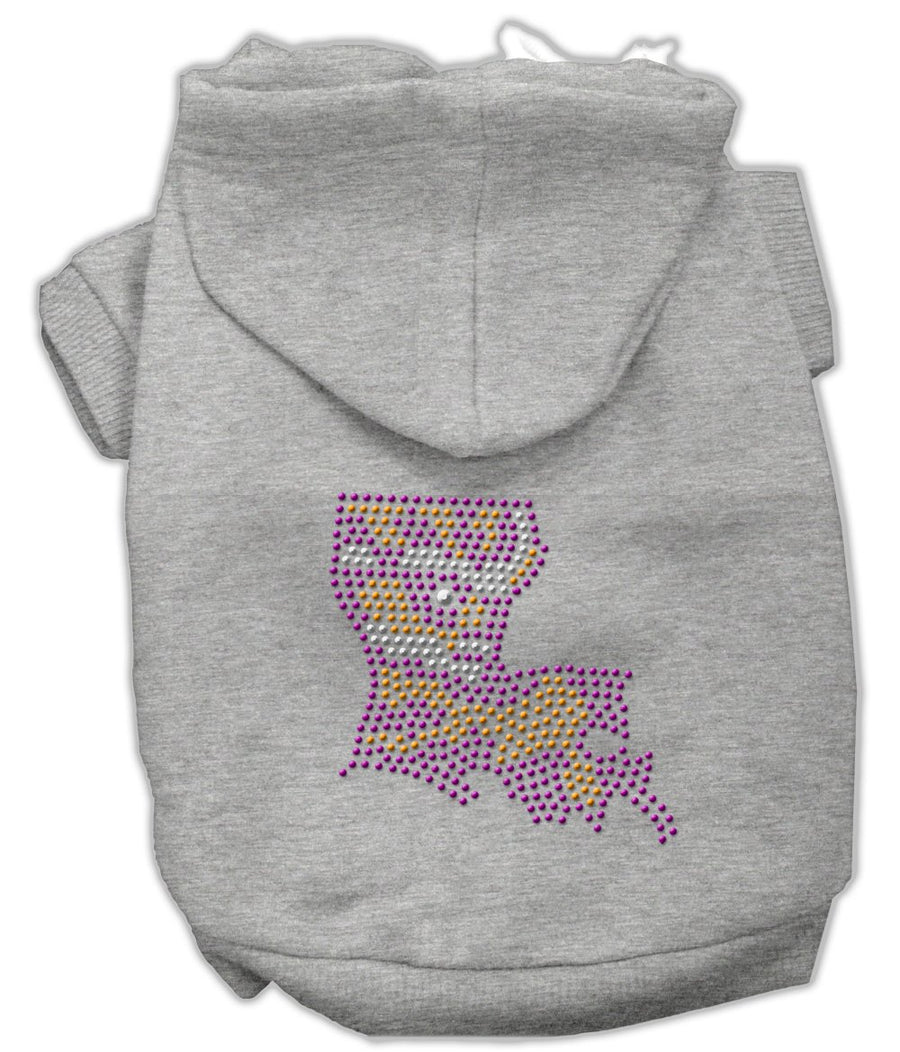Louisiana Rhinestone Hoodie Grey Xl (16)