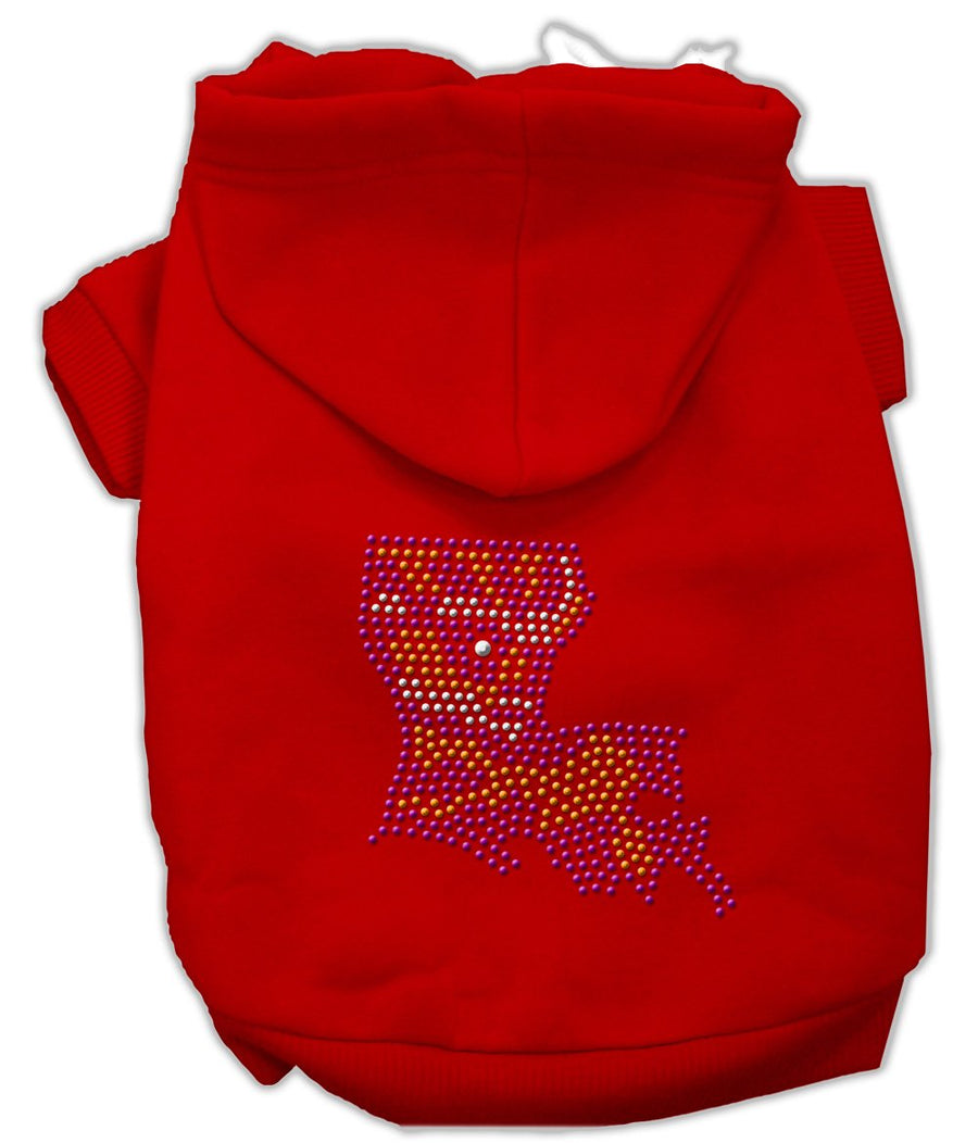 Louisiana Rhinestone Hoodie Red Xl (16)