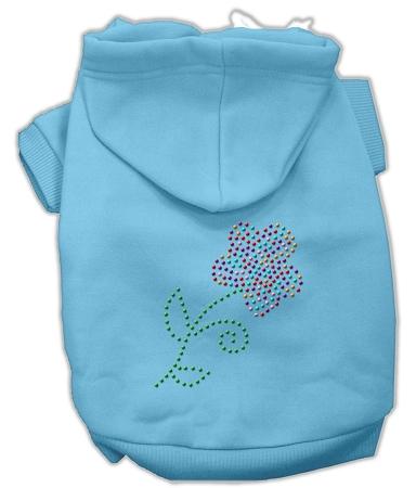 Multi-colored Flower Rhinestone Hoodie Baby Blue Xxl (18)