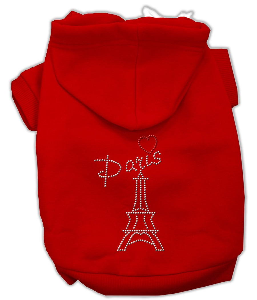 Paris Rhinestone Hoodies Red Xxxl(20)