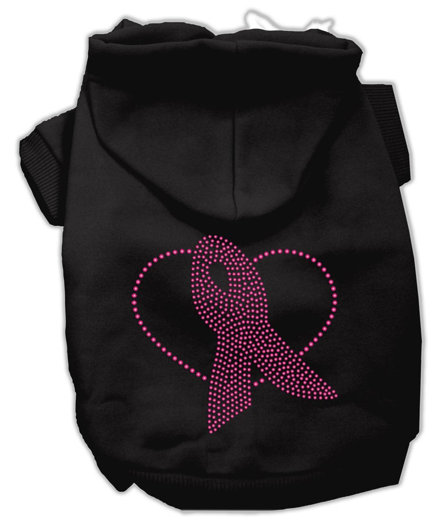 Pink Ribbon Rhinestone Hoodies Black Xxl (18)