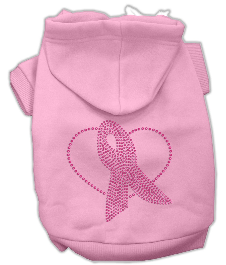 Pink Ribbon Rhinestone Hoodies Pink Xxl (18)