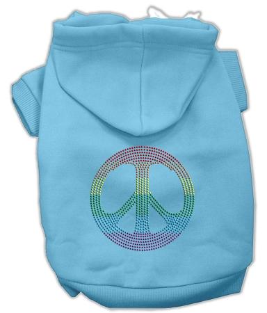 Rhinestone Rainbow Peace Sign Hoodies Baby Blue Xl (16)