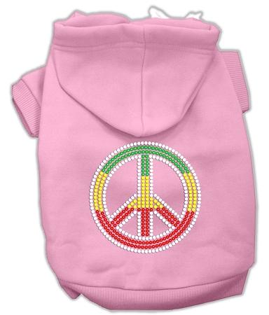 Rasta Peace Sign Hoodie Pink Xl (16)