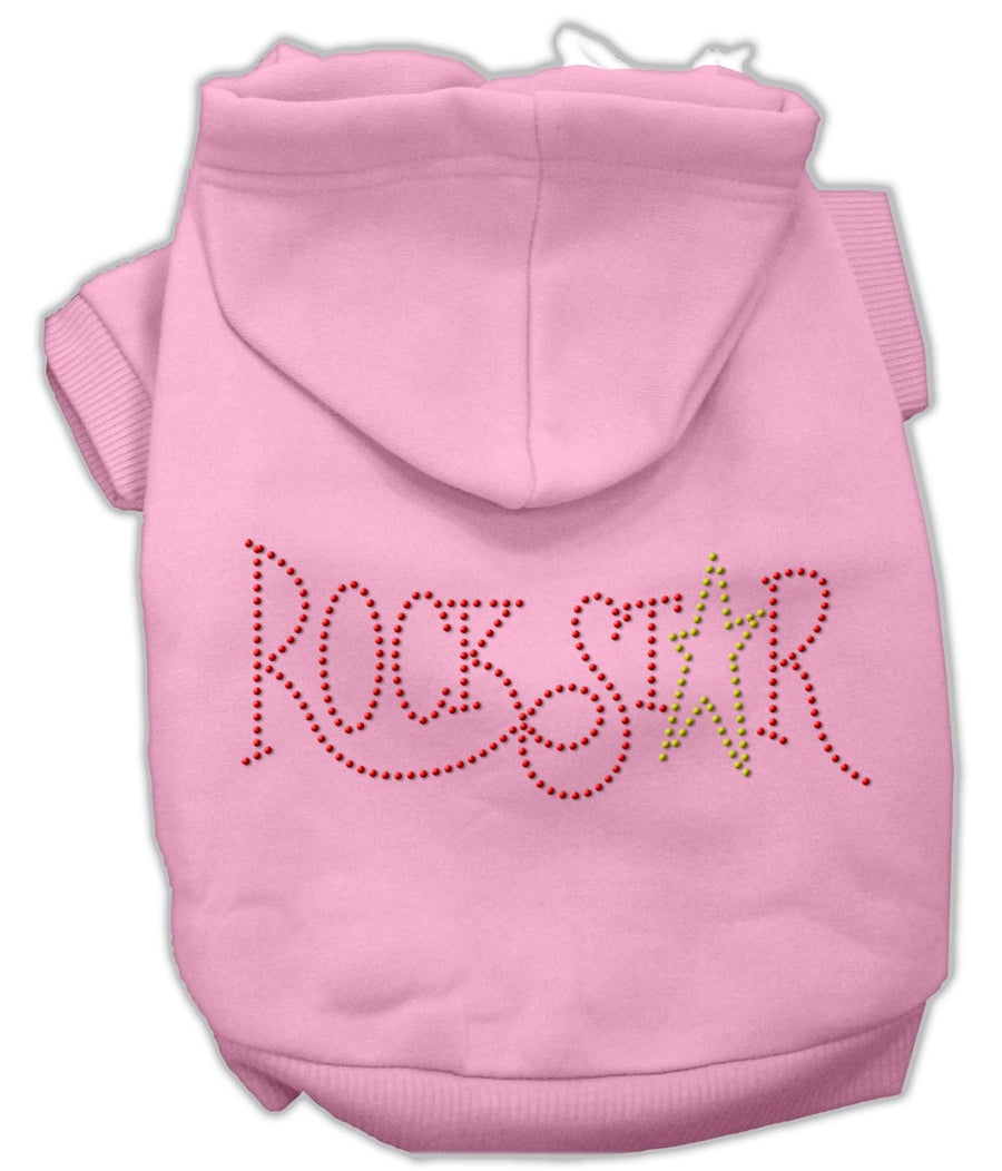 Rock Star Rhinestone Hoodies Pink Xl (16)