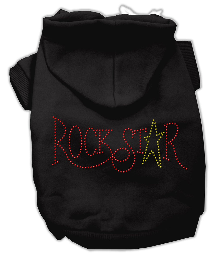 Rock Star Rhinestone Hoodies Black Xxxl(20)