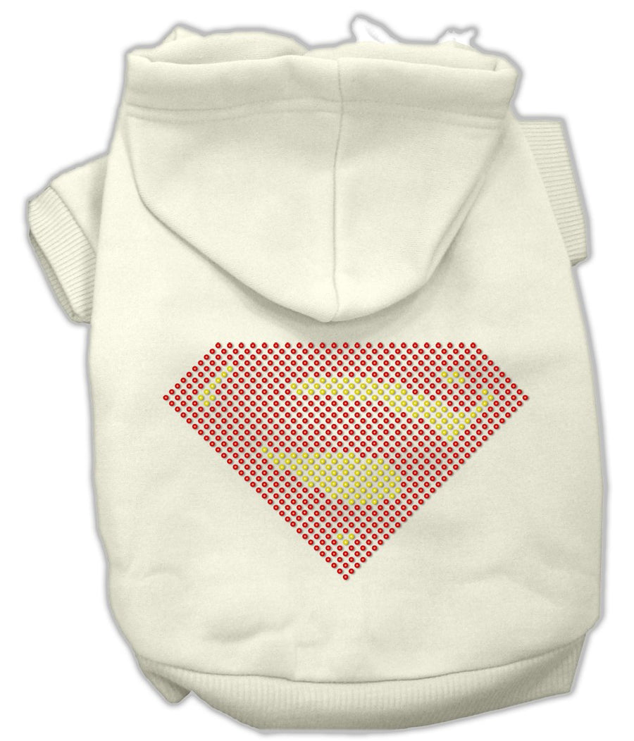 Super! Rhinestone Hoodies Cream Xs (8)