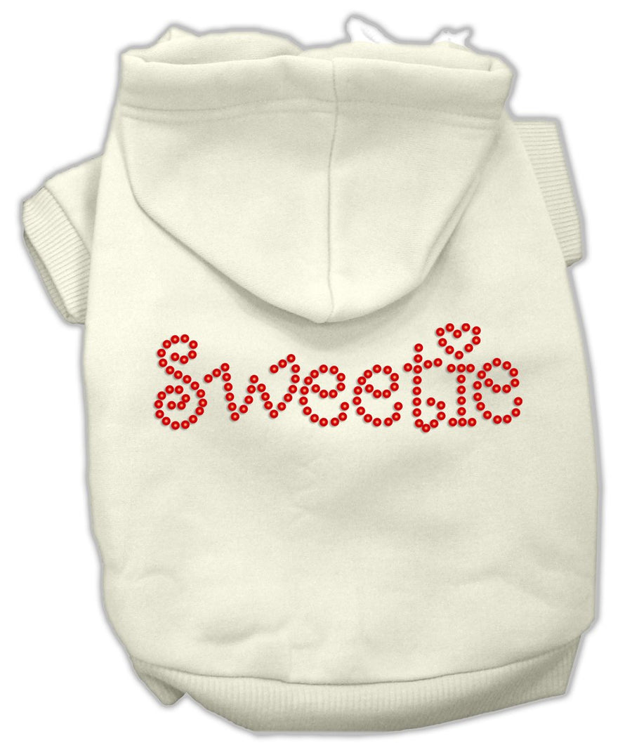 Sweetie Rhinestone Hoodies Cream Xs (8)