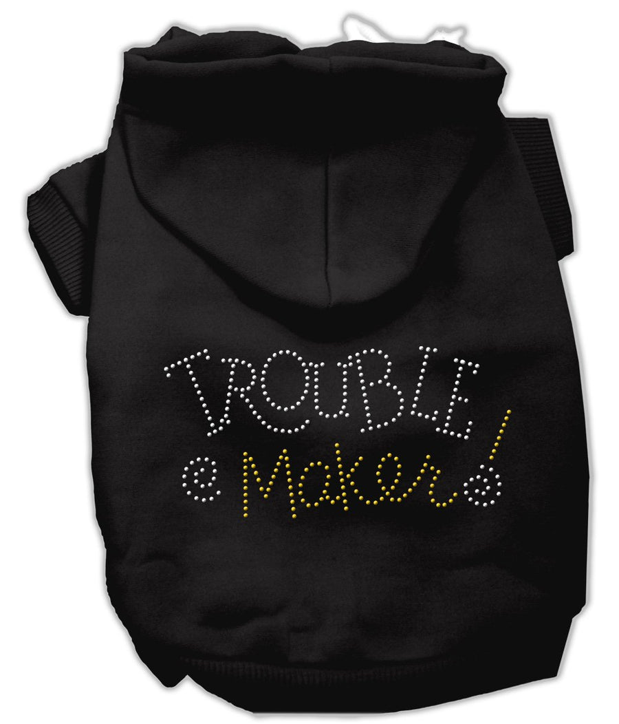 Trouble Maker Rhinestone Hoodies Black Xxxl(20)