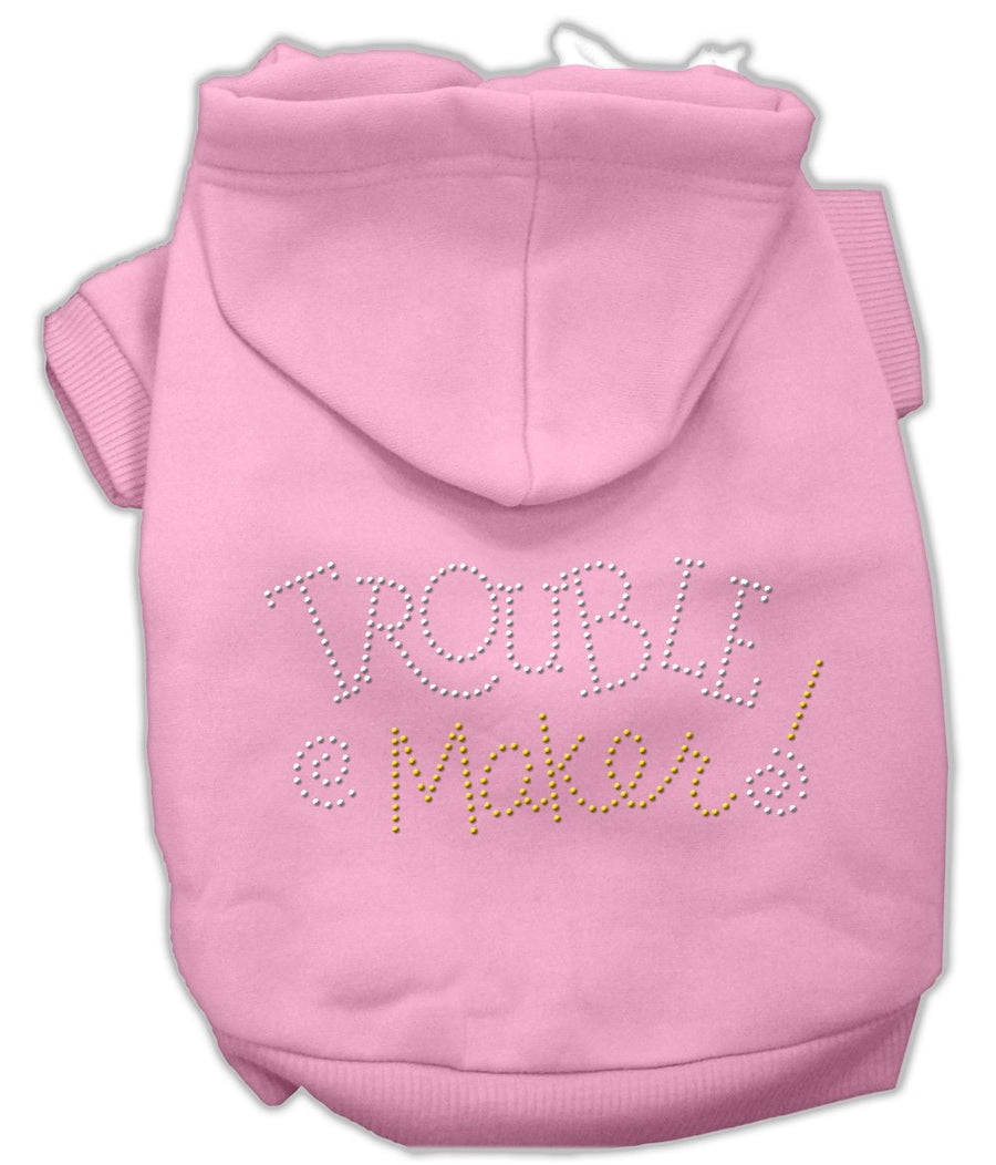 Trouble Maker Rhinestone Hoodies Pink Xxxl(20)
