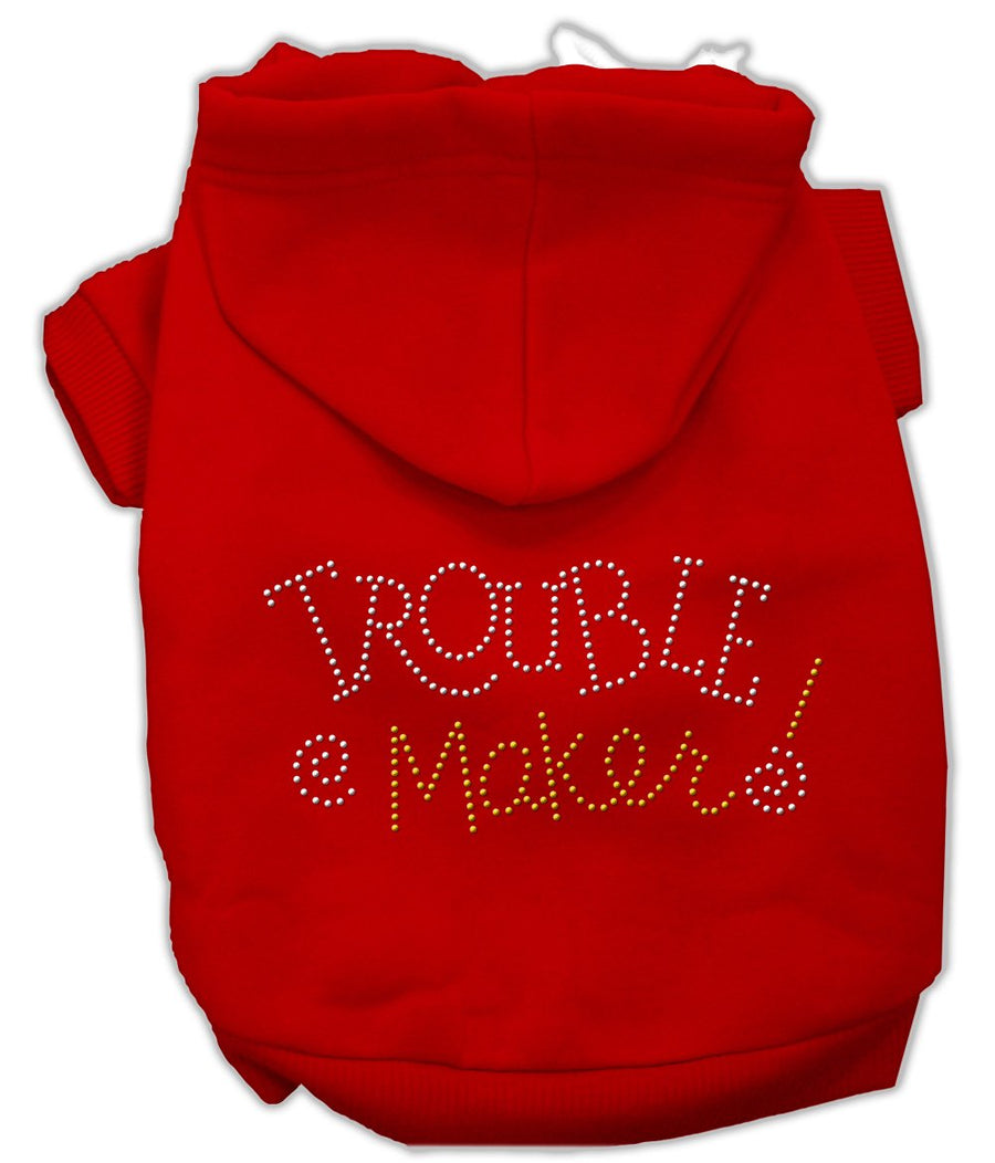 Trouble Maker Rhinestone Hoodies Red Xxxl(20)